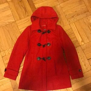 Red Calvin Klein Pea Coat